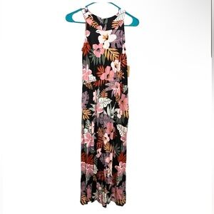 NWT Bixby Nomad x Stitch Fix‎ Kids Girls Black Floral Tropical Maxi Dress